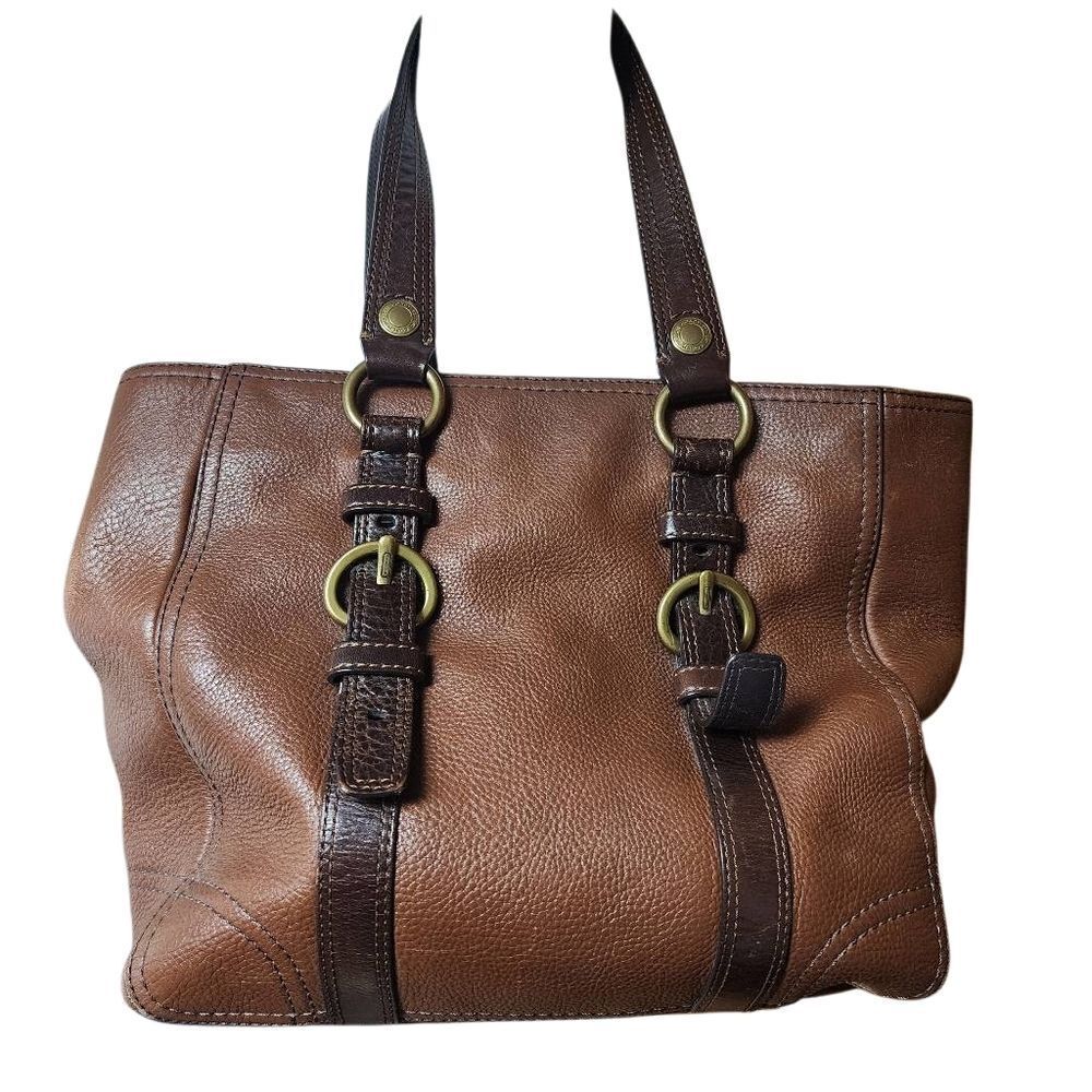 Coach Brown Pebbled Leather Purse - Picture 4 of 12